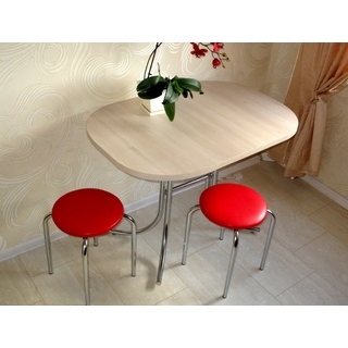 Табурет "Софи" ХРОМ с выбором цвета обивки 40 оттенков (нагрузка до 100 кг)