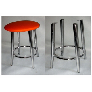 Табурет "Тедди" ХРОМ с выбором цвета обивки 40 оттенков (нагрузка до 100 кг)