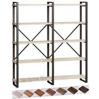Стеллаж серия "Н" ЛОФТ, металлокаркас с полками из ЛДСП или массива дуба с выбором размера и цвета