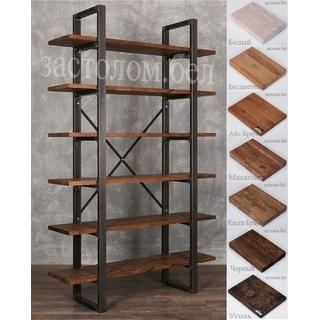 Стеллаж на металлокаркасе с полками из ЛДСП или массива дуба. Выбор размера и цвета Стеллаж на металлокаркасе с полками из ЛДСП или массива дуба. Выбор размера и цвета
