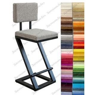 Барные и полубарные стулья на металлокаркасе "Зет М" с выбором высоты и цвета обивки. Нагрузка до 90 кг.