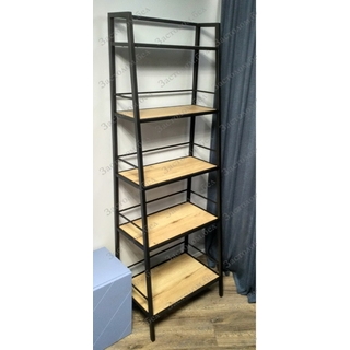 Стеллаж на металлокаркасе с полками из ЛДСП или массива дуба. Выбор размера и цвета 