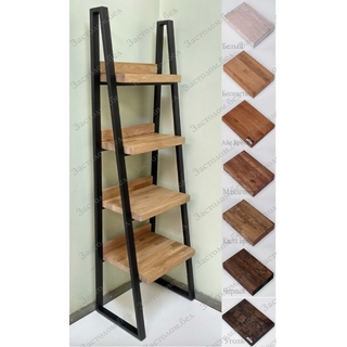 Стеллаж серии А на металлокаркасе с полками из ЛДСП или массива дуба. Выбор размера и цвета 