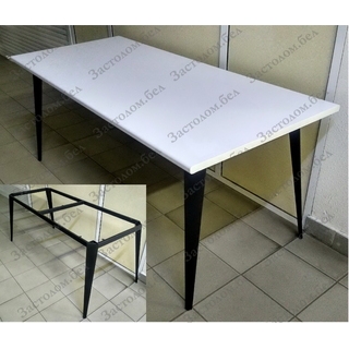 Стол из постформинга, ЛДСП или массива дуба на металлокаркасе серии "К-3". Широкий выбор размеров и цветов столешницы 