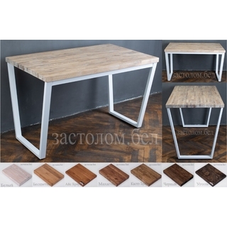 Стол из постформинга, ЛДСП или массива дуба на V-образном цельносварном подстолье с выбором профиля трубы ножек и цвета столешницы Стол из постформинга, ЛДСП или массива дуба на V-образном цельносварном подстолье с выбором профиля трубы ножек и цвета столешницы