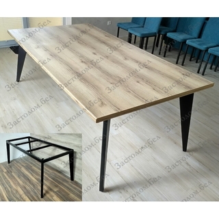 Стол из постформинга, ЛДСП Эггер или массива дуба на подстолье серии "К-5" с выбором цвета ножек и столешницы