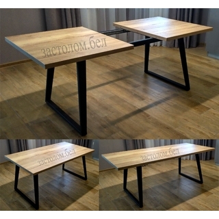 Раздвижной стол на цельносварном подстолье серии "БУА" из постформинга (пластик), ЛДСП или массива дуба с выбором размера и цвета Раздвижной стол на цельносварном подстолье серии "БУА" из постформинга (пластик), ЛДСП или массива дуба с выбором размера и цвета