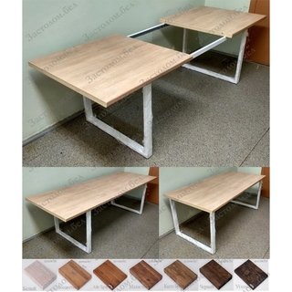 Раздвижной стол на цельносварном подстолье серии "О" из постформинга (пластик), ЛДСП или массива дуба с выбором размера и цвета