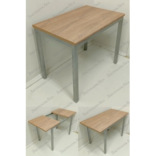 Раздвижной стол из постформинга (пластик), ЛДСП или массива дуба на цельно сварном подстолье серии "Т" с выбором размера и цвета