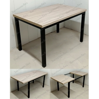 Раздвижной стол из постформинга (пластик), ЛДСП или массива дуба на цельносварном подстолье серии "Т" с выбором размера и цвета