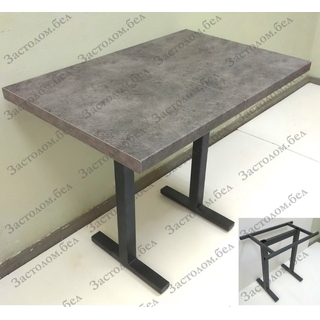 УДОБНЫЙ стол из массива дуба, постформинга или ЛДСП Эггер на УДОБНОМ цельносварном подстолье серии "Н" с выбором цвета ножек и столешницы