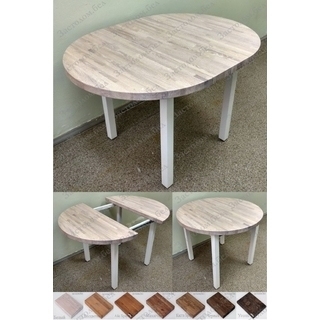 Раздвижной стол на цельносварном подстолье серии "Т" из постформинга (пластик), ЛДСП или массива дуба с выбором размера и цвета