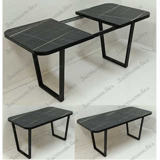 Раздвижной стол из постформинга (пластик), ЛДСП или массива дуба на цельносварном подстолье серии "V" с выбором размера и цвета