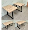 Раздвижной стол на цельносварном подстолье серии "БУА" из постформинга (пластик), ЛДСП или массива дуба с выбором размера и цвета