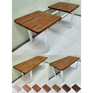 Раздвижной стол из постформинга (пластик), ЛДСП или массива дуба на цельносварном подстолье серии "Т" с выбором размера и цвета