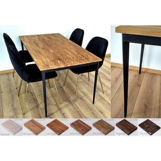 Стол для переговоров из массива дуба, постформинга, или ЛДСП на цельносварном подстолье серии Т-3 с выбором цвета ножек и столешницы