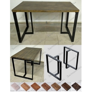 Письменный стол с полками из массива дуба, постформинга или ЛДСП на цельносварном подстолье серии "ПО-1" с выбором цвета ножек и столешницы