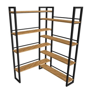 Стеллаж металлический угловой с полками из ДУБА или ЛДСП. Выбор размера и цвета Стеллаж металлический угловой с полками из ДУБА или ЛДСП. Выбор размера и цвета