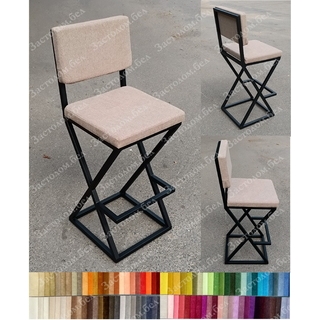 Стильные барные и полубарные стулья "Х-2М" на цельносварном каркасе с выбором цвета и высоты. Нагрузка до 150 кг.