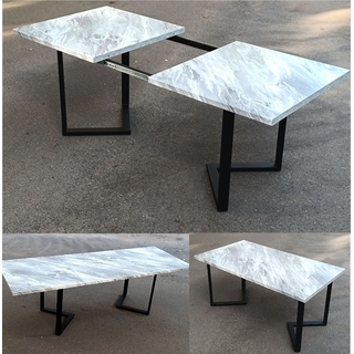 Раздвижной стол из постформинга (пластик), ЛДСП или массива дуба на цельносварном подстолье серии "Z" с выбором размера и цвета