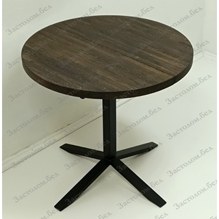Круглый стол из постформинга, ЛДСП или массива дуба на цельносварном подстолье серии "КН-3" с выбором профиля трубы ножек и цвета столешницы