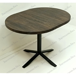 Овальный стол из постформинга, ЛДСП Эггер или массива дуба на цельносварном подстолье серии "КН-3" с выбором цвета ножек и столешницы.