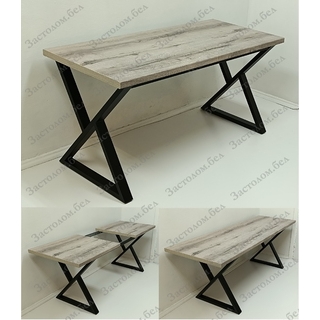 Раздвижной стол на цельносварном подстолье серии "ТР-2" из постформинга (пластик), ЛДСП или массива дуба с выбором размера и цвета