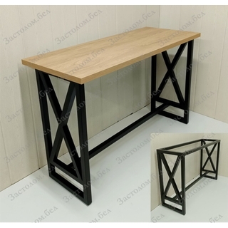 Стол барный из постформинга, ЛДСП или массива дуба серии "О-Х с подножкой" с выбором цвета и размера