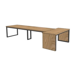 Двойной стол для переговоров и конференций на металлокаркасе серии "О"