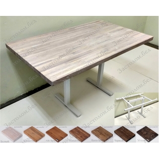 Стол из массива дуба, постформинга или ЛДСП Эггер на УДОБНОМ цельносварном подстолье серии "Н" с выбором цвета ножек и столешницы