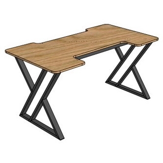 Стол письменный компьютерный из массива дуба, постформинга, или ЛДСП на цельносварном подстолье серии "ТР-3" с выбором цвета ножек и столешницы