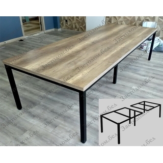 Стол для переговоров из массива дуба, постформинга, или ЛДСП на цельном или разборном подстолье серии "Т" с выбором цвета ножек и столешницы 