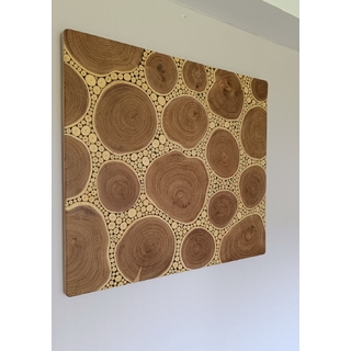 Панно из спилов АКАЦИИ окрашенное с выбором размера и цвета