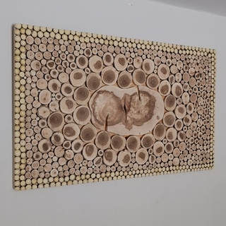 Панно из спилов массива ЯБЛОНИ + АКАЦИИ